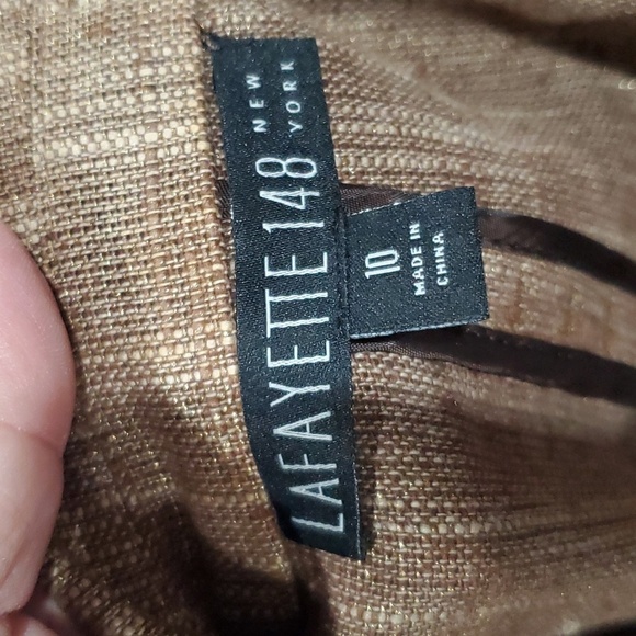 Lafayette 148 new york tan blazer with a touch of gold - Picture 6 of 6